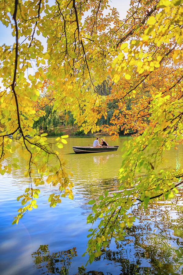 New York City, Manhattan, Central Park, Lake, Couple In The Boat ...