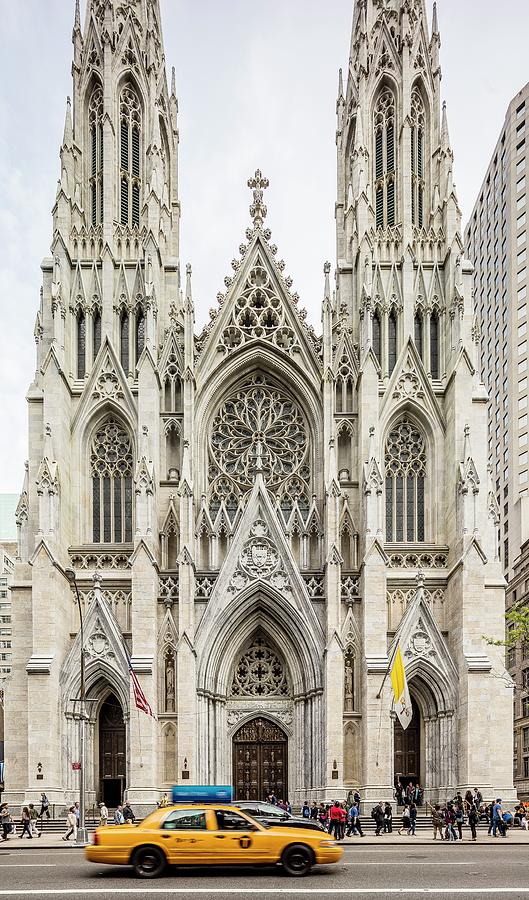 New York City, Manhattan, Midtown, Fifth Avenue, 5th Avenue, Saint Patrick Cathedral Digital Art by Antonino Bartuccio