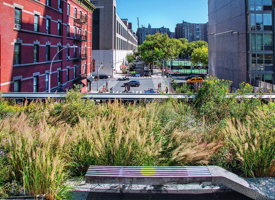New York City, Manhattan, View From High Line Elevated Park Digital Art by Lumiere