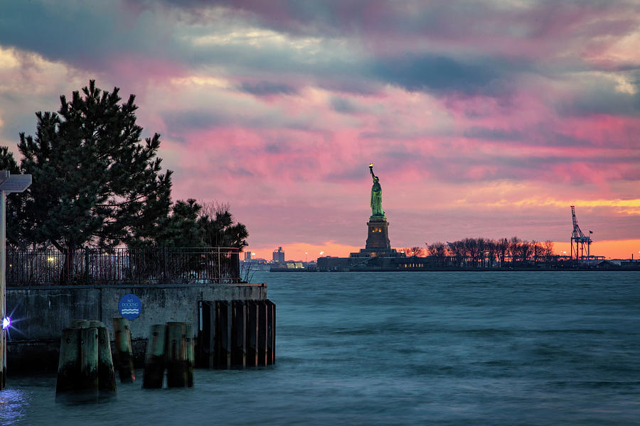 New York City, New York Harbor, Liberty Island, Statue Of Liberty Digital Art by Lumiere