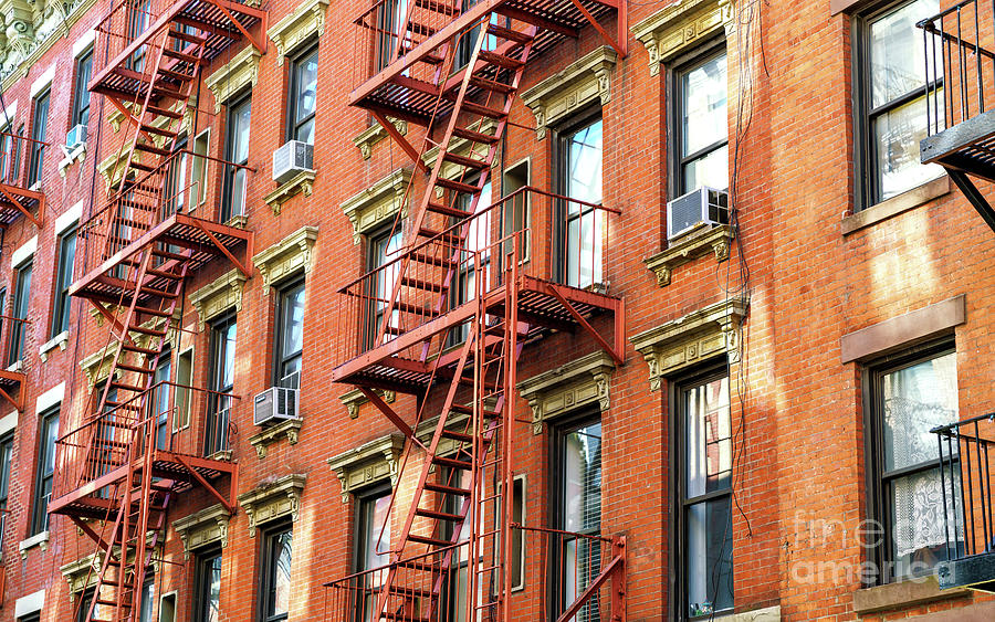 New York City Old Fire Escape in the Village Photograph by John Rizzuto