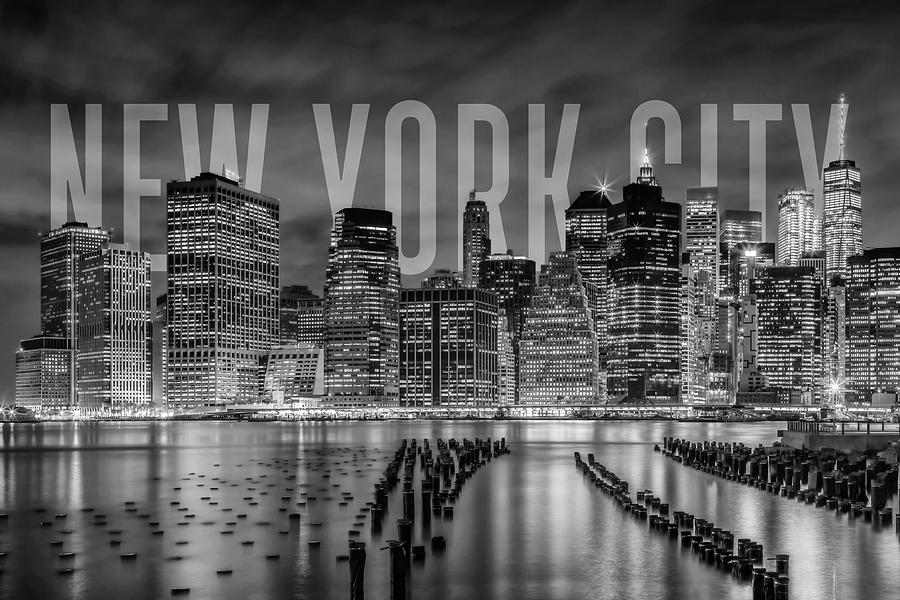 NEW YORK CITY Skyline - monochrome Photograph by Melanie Viola