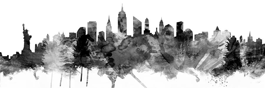 New York City Skyline Panoramic 3-1 Digital Art by Michael Tompsett
