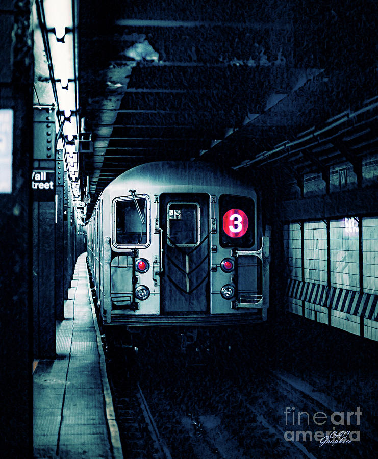 New York City Subway 3 Train Digital Art by CAC Graphics