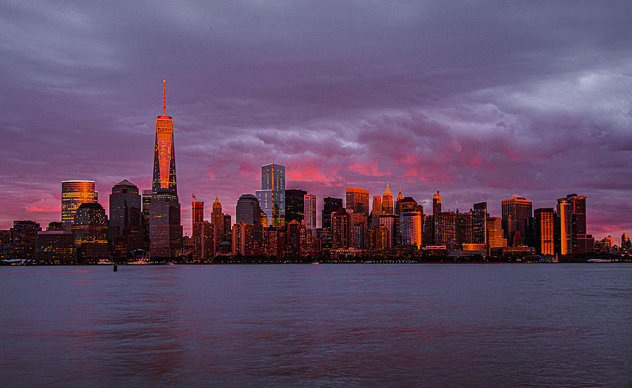 New York City Sunset Photograph by Bing Yu - Fine Art America