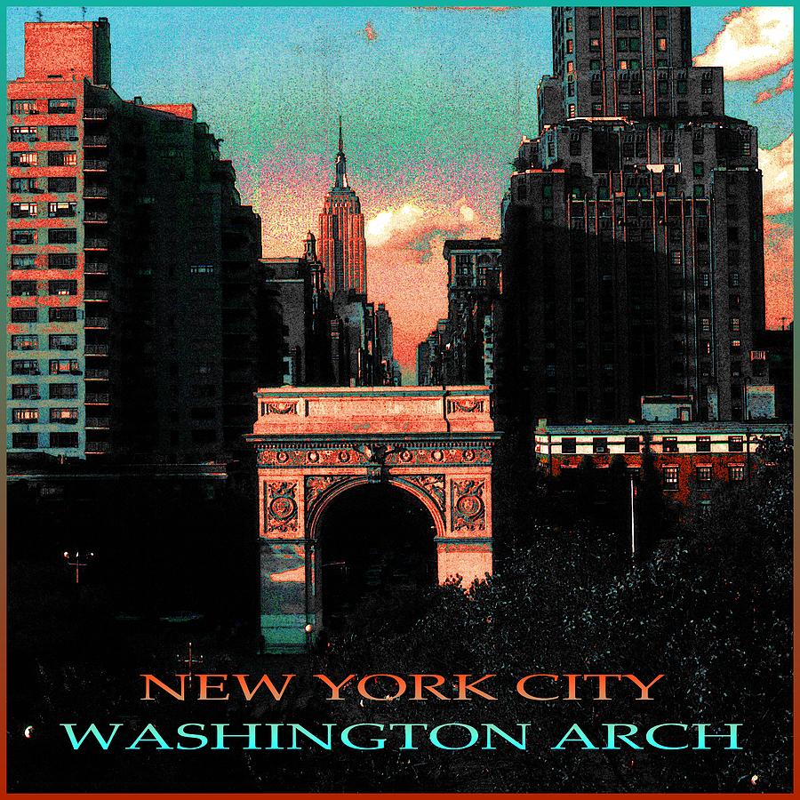 New York City Washington Arch Poster - Color Illustration by Peter Potter New York City Washington Arch Poster - Color Illustration by Peter Potter