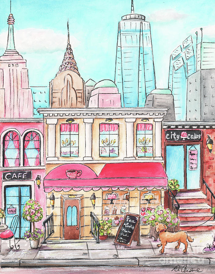 New York City Watercolor Painting by Debbie Cerone