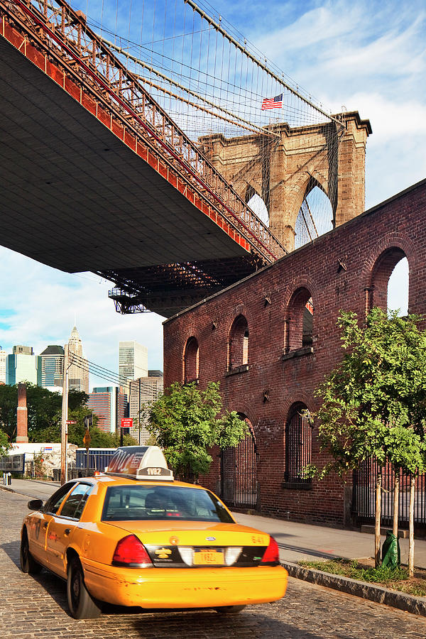 New York City, Yellow Cab, Brooklyn Digital Art by Luigi Vaccarella