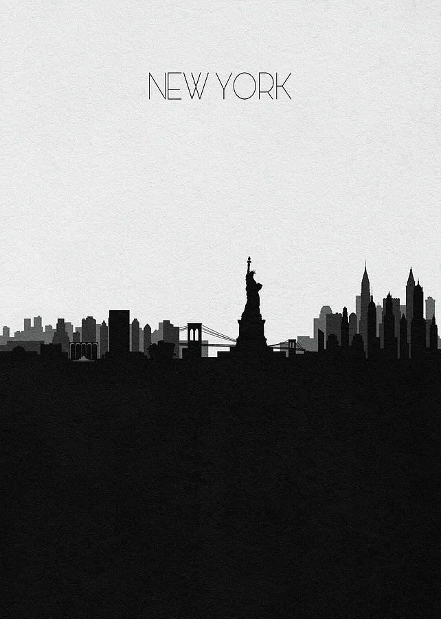 Abstract Drawing - New York Cityscape Art V2 by Inspirowl Design