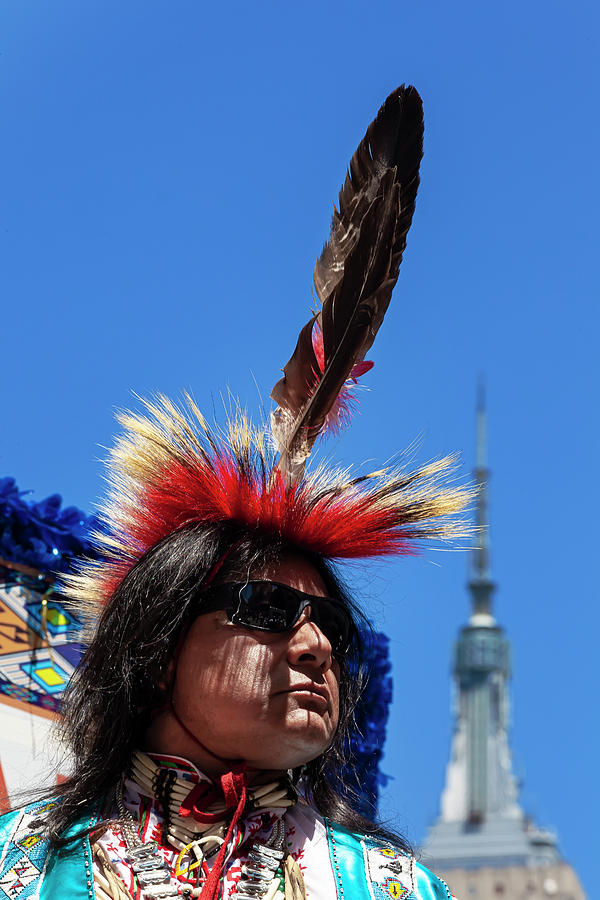 New York Dance Parade 2019 Native American Dancer Photograph by Robert Ullmann