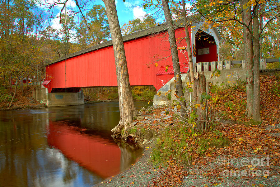 New York Eagleville Covered Bridge Photograph by Adam Jewell