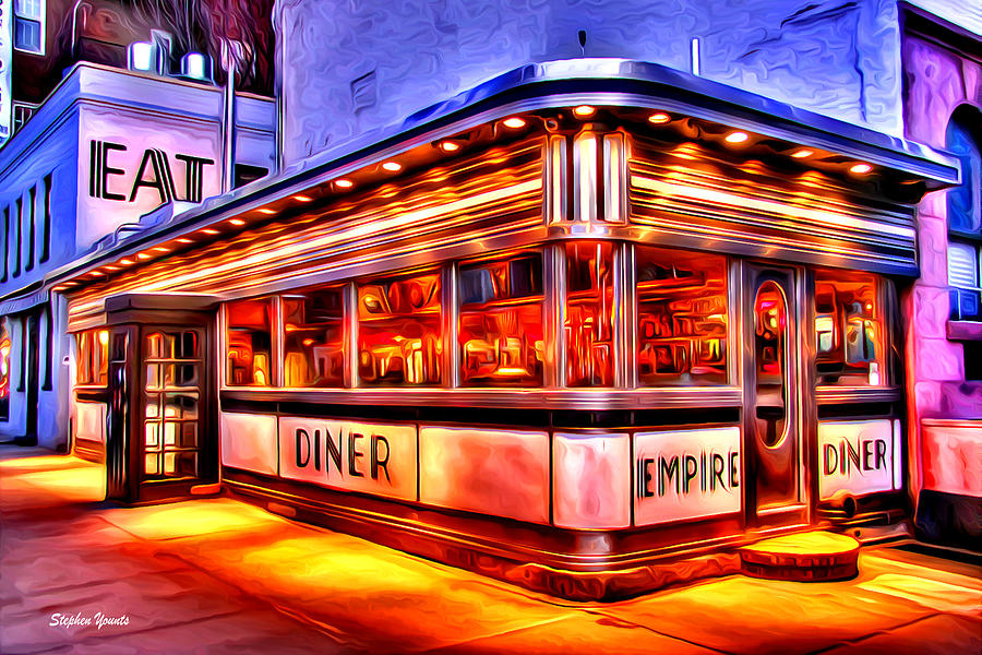 New York Empire Diner Digital Art by Stephen Younts