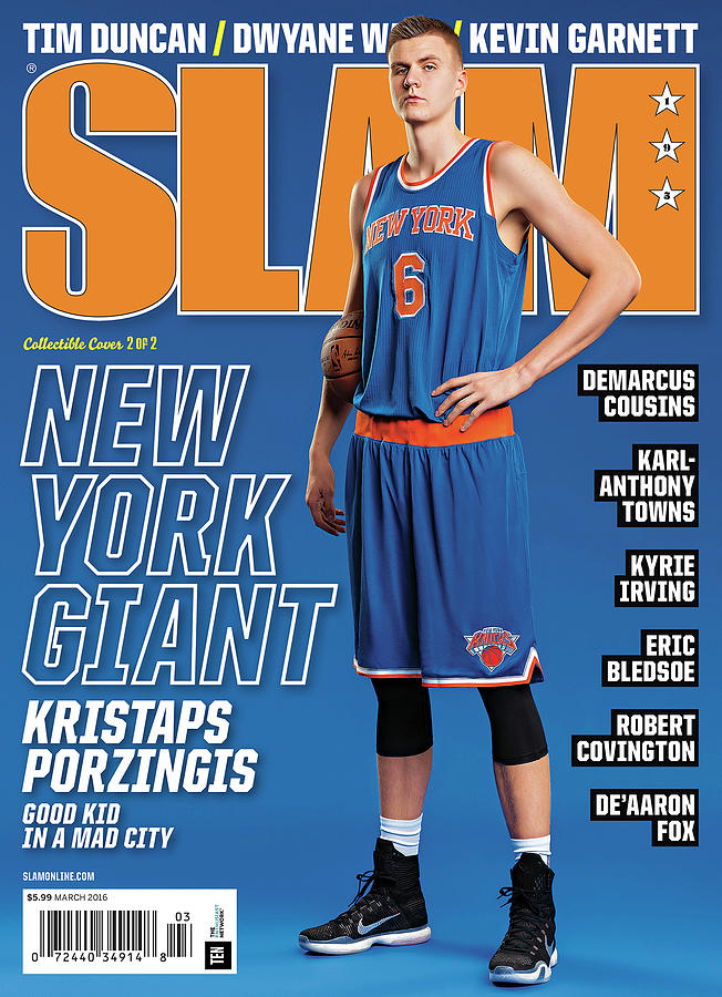 New York Giant: Kristaps Porzingis SLAM Cover Photograph by Tom Medvedich