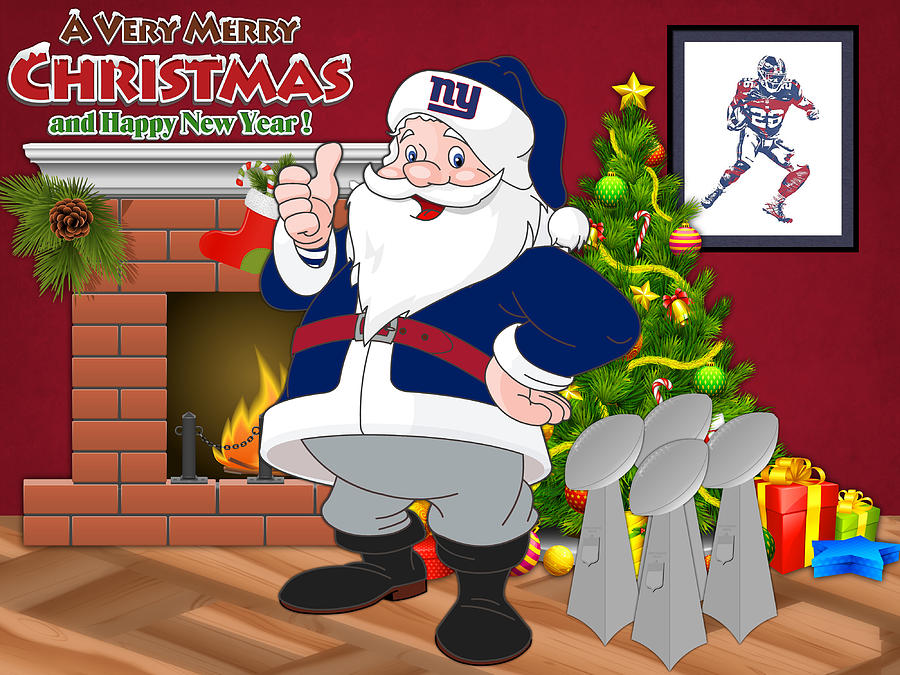 New York Giants Santa Claus 2 Mixed Media by Joe Hamilton - Fine Art America