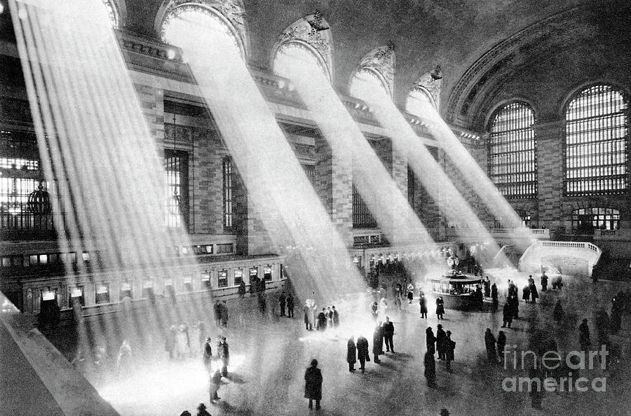 Train Photograph - New York Grand Central Railway Station, Early 20th Century by American School