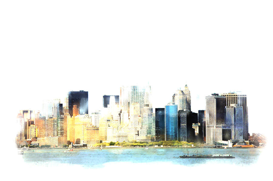 New York Skyline Illustration 2 Photograph by Richard Ortolano