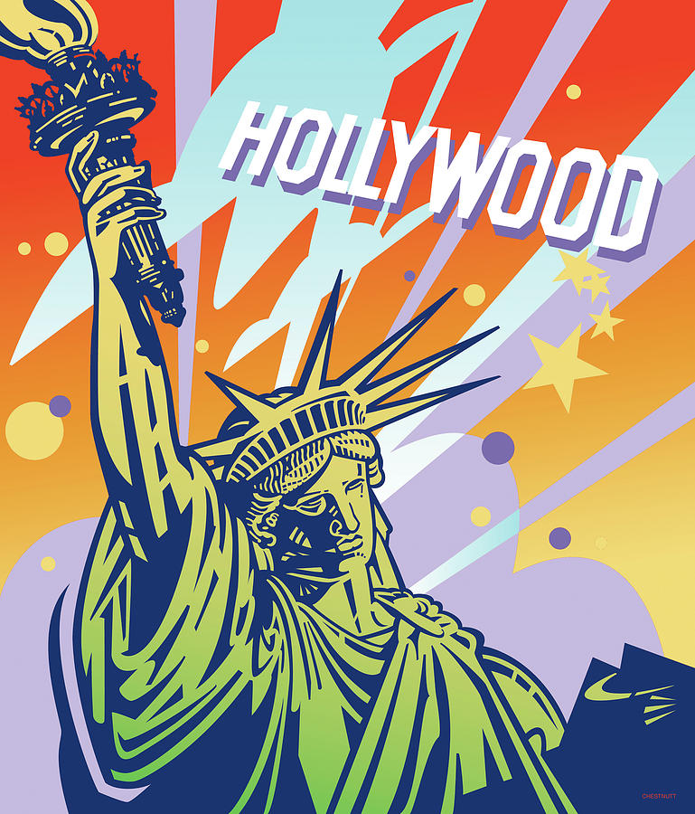 Hollywood Digital Art - New York La by David Chestnutt