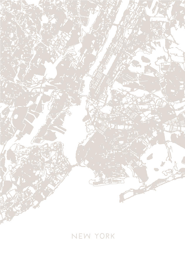 City Photograph - New York Map by 1x Studio Ii