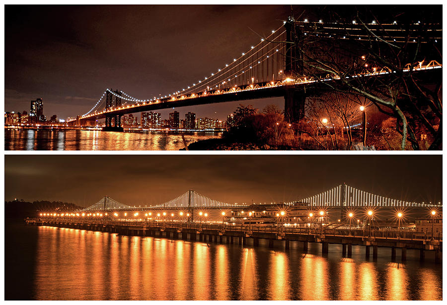 New York meets San Francisco Manhattan Bridge Bay Bridge Photograph by Toby McGuire
