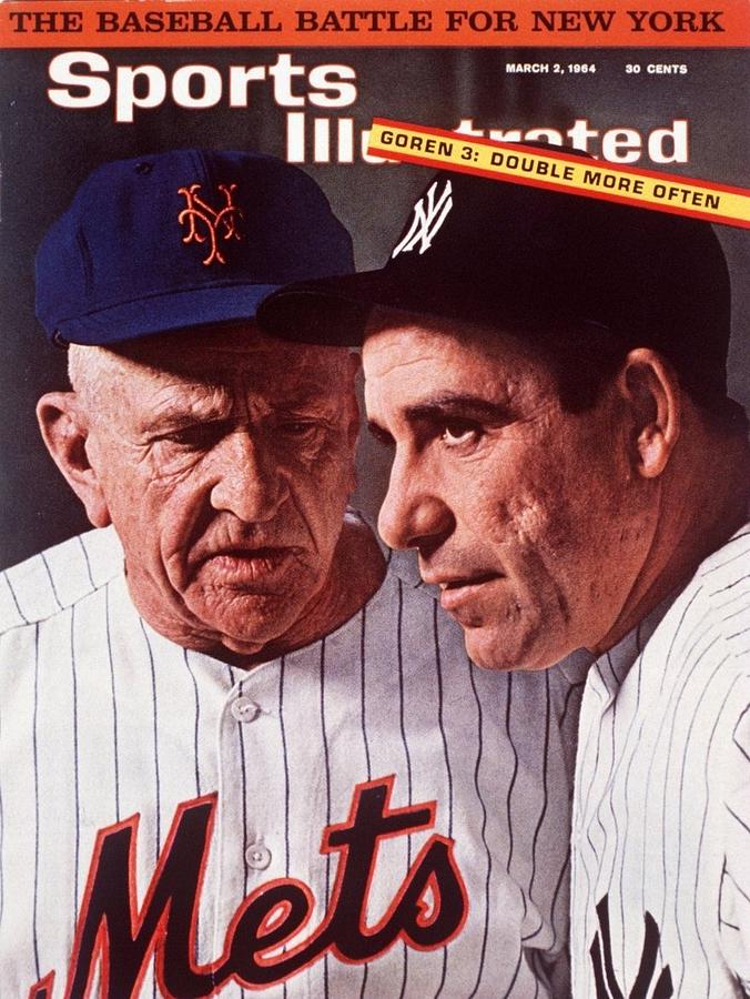 New York Mets Casey Stengel And New York Yankees Yogi Berra Sports Illustrated Cover Photograph by Sports Illustrated