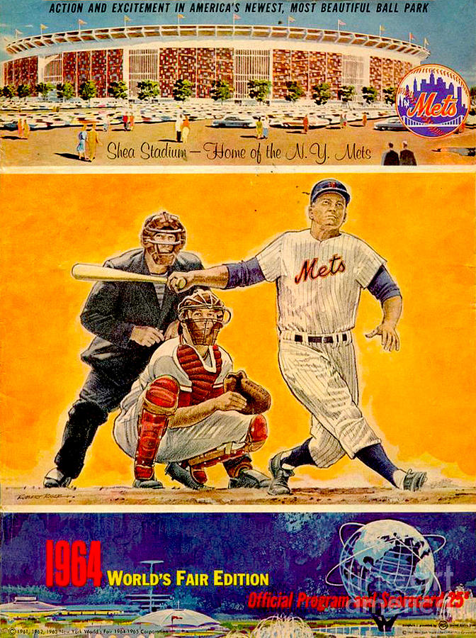 Baseball Photograph - New York Mets Program 1964 by Steven Parker