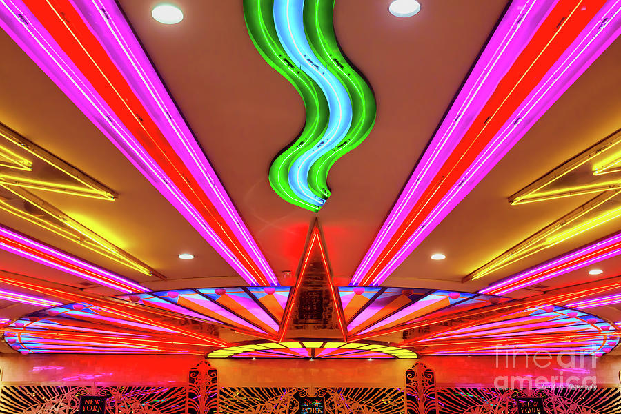 New York New York Casino Valet Neon Lights Photograph by Aloha Art