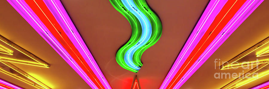 New York New York Casino Valet Neon Lights Upper half 2 to 1 Ratio Photograph by Aloha Art