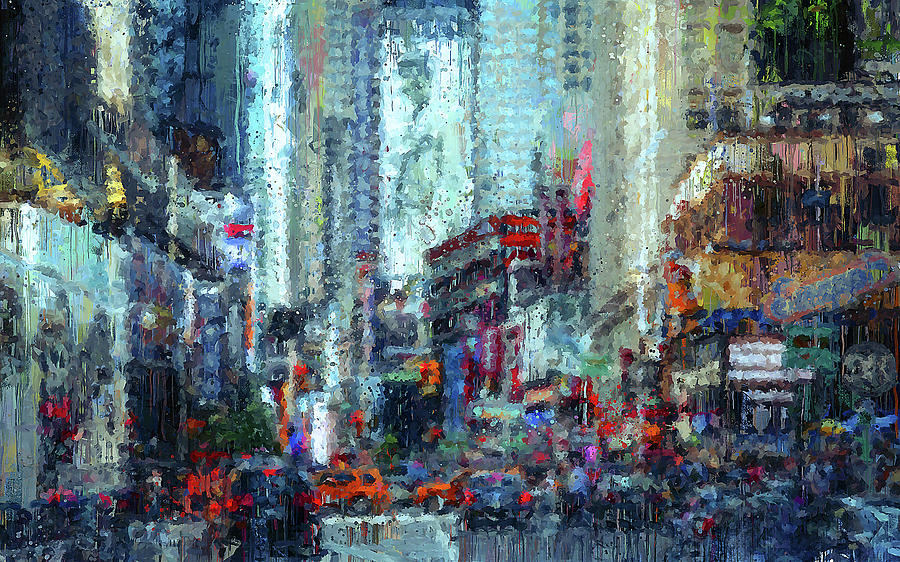 New York Panorama - 34 Painting by AM FineArtPrints