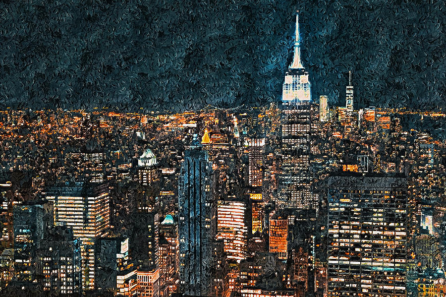 New York Panorama - 41 Painting by AM FineArtPrints
