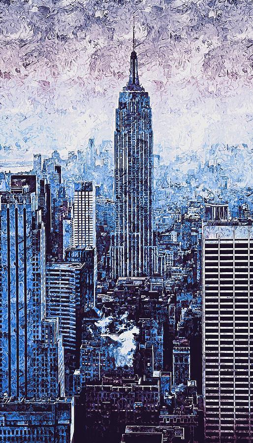 New York Panorama - 44 Painting by AM FineArtPrints