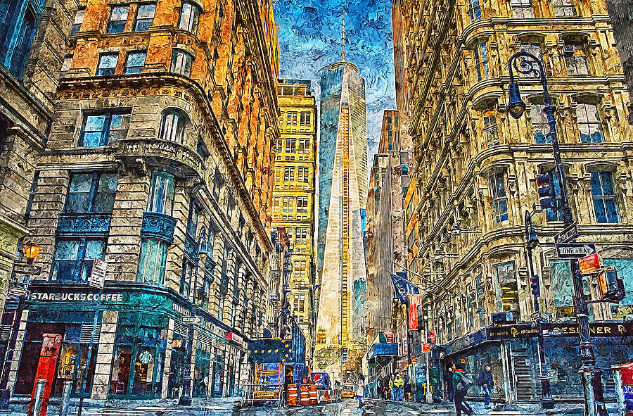 New York Panorama - 46 Painting by AM FineArtPrints