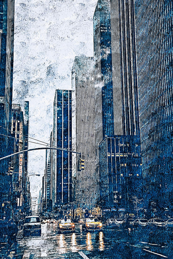 New York Panorama - 47 Painting by AM FineArtPrints