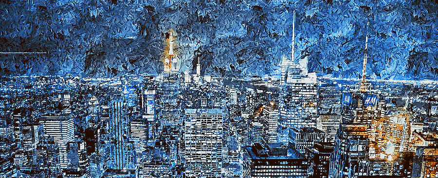 New York Panorama - 48  Painting by AM FineArtPrints