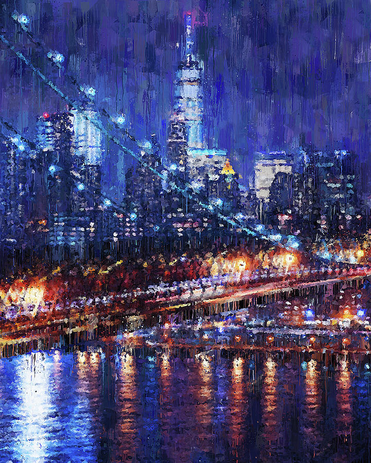 New York Panorama - 61 Painting by AM FineArtPrints