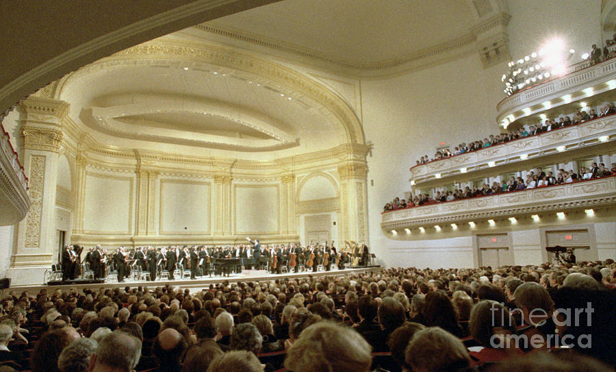 New York Philharmonic At Carnegie Hall Photograph by Bettmann