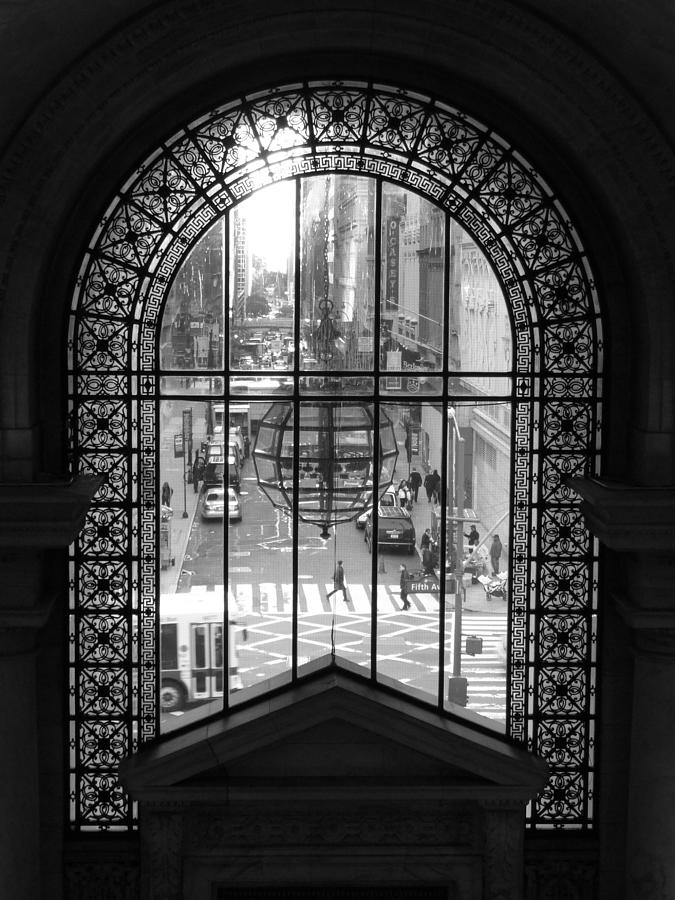 New York City Public Library window Photograph by Patricia Caron