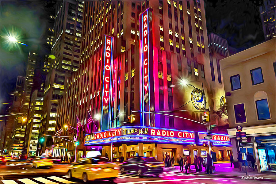 New York Radio City Music Hall Digital Art by Stephen Younts