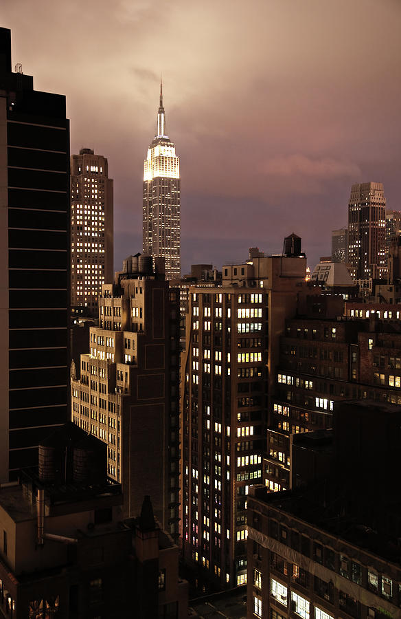 New York Roof Tops At Night Photograph by Nicolasmccomber