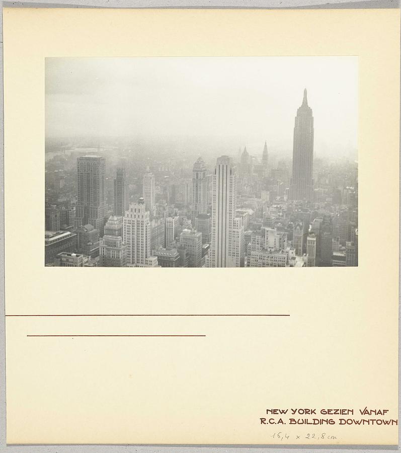 New York seen from the RCA Building now GE Building, part of the Rockefeller Center, United States,  Painting by MotionAge Designs