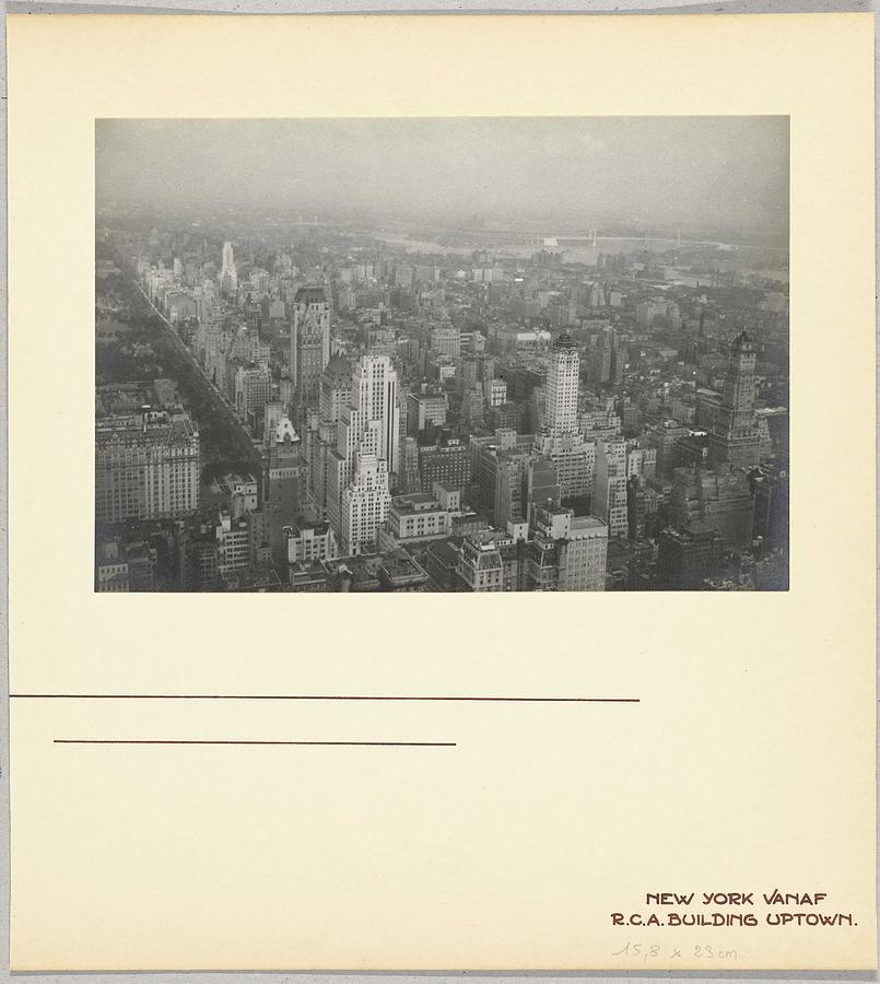 New York seen from the RCA Building now GE Building, part of the Rockefeller Center, United States,  Painting by Wouter Cool