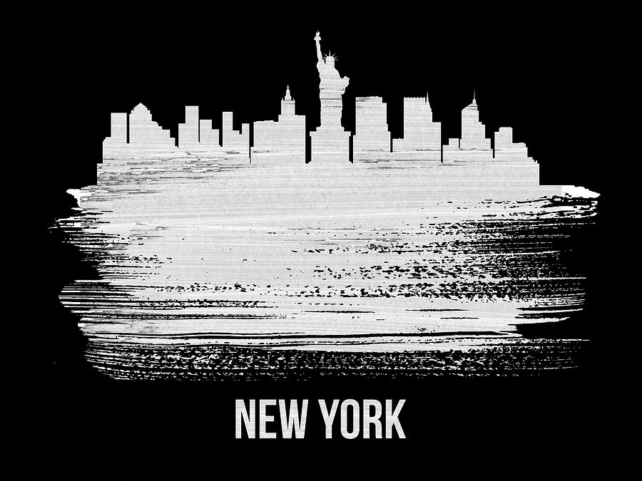 Architecture Photograph - New York Skyline Brush Stroke White by Naxart Studio