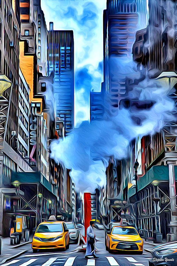 New York Steam Digital Art by Stephen Younts