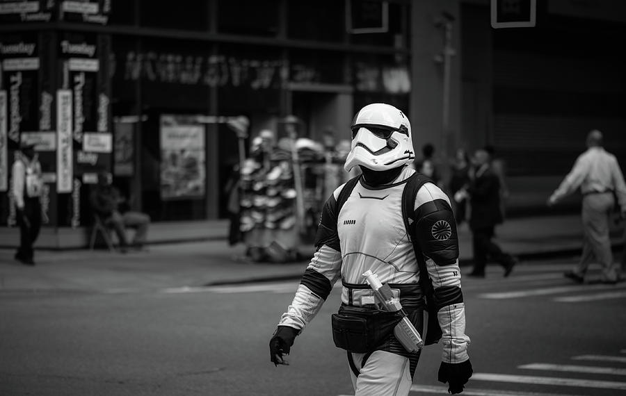 New York Stormtrooper In Black and White Photograph by Greg and Chrystal Mimbs