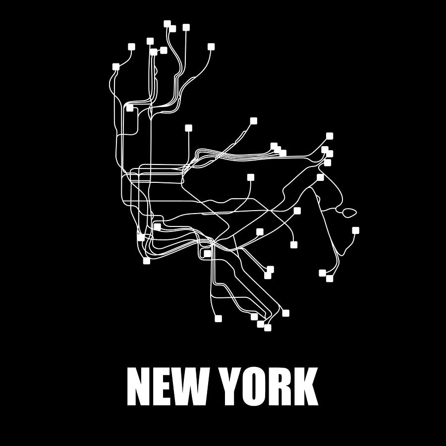 New York Digital Art - New York Subway Map by Naxart Studio New York Digital Art - New York Subway Map by Naxart Studio