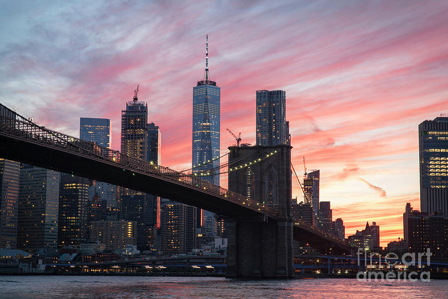 New York Sunset Photograph by Zawhaus Photography