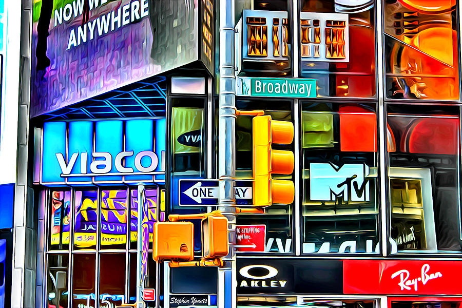 New York Times Square Digital Art by Stephen Younts