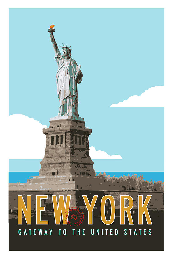 New York Travel Poster Digital Art by Michael Jon Watt - Fine Art America