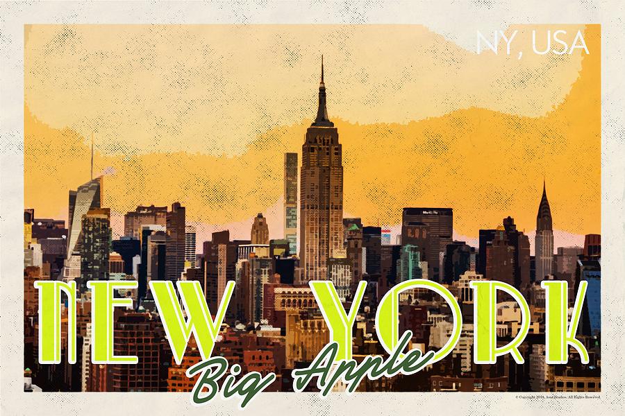 New York Usa Travel Poster V7c Painting