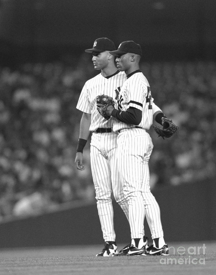 Derek Jeter Photograph - New York Yankees Mariano Rivera Talking by New York Daily News Archive