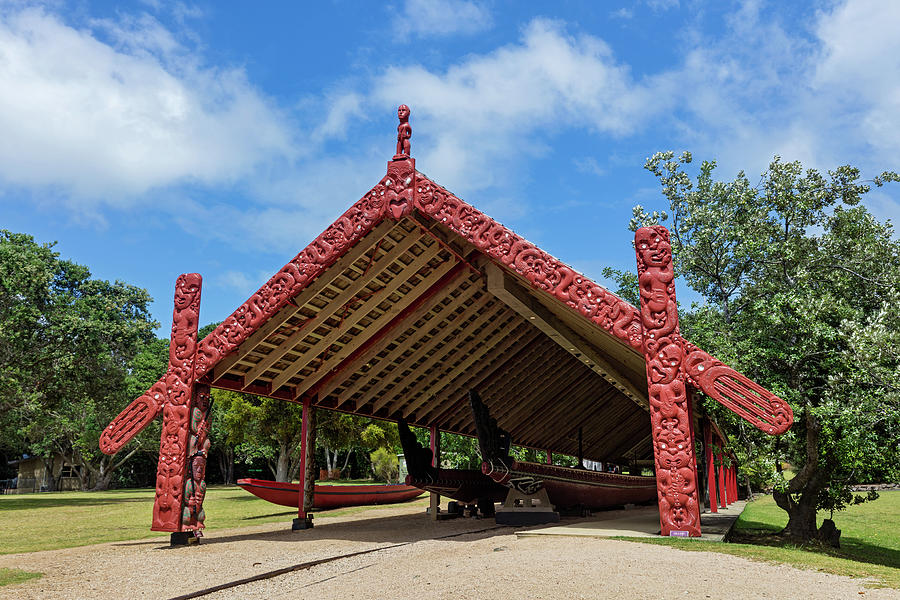 Image Digital Art - New Zealand, North Island, Northland, Oceania, Boathouse In Waitangi National Reserve, Far North District, Bay Of Islands by Roland Gerth